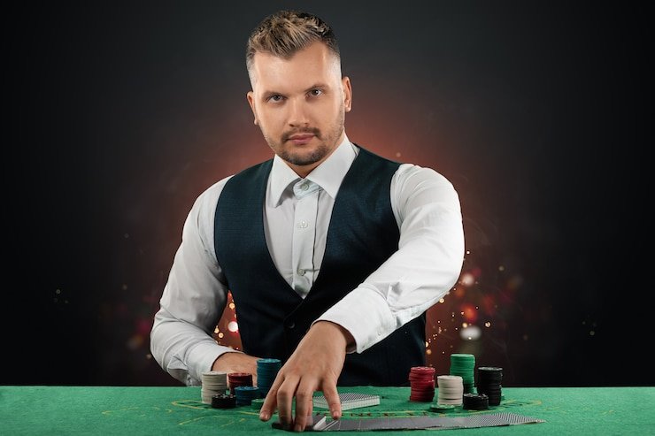 Tampilan meja European Roulette langsung di max 389 dengan dealer profesional